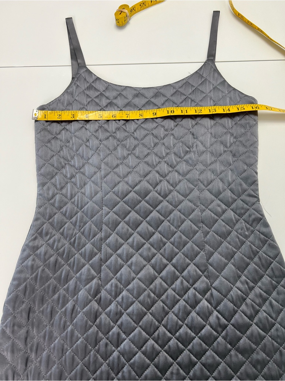 Elizabeth Wayman New York Gray Silk Quilted Sundress - Picture 7 of 16
